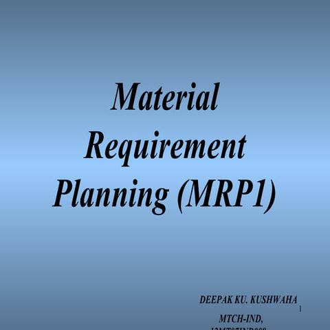 Mrp 1 deepak 12mt07ind009