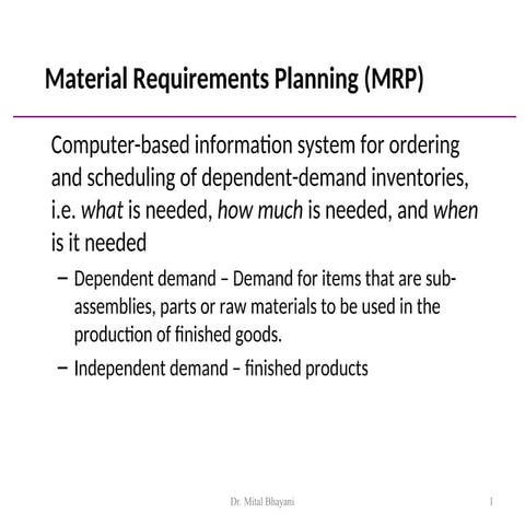 MRP,CRP and MRPII 2019 to study and .ppt