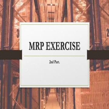 MRP exercises