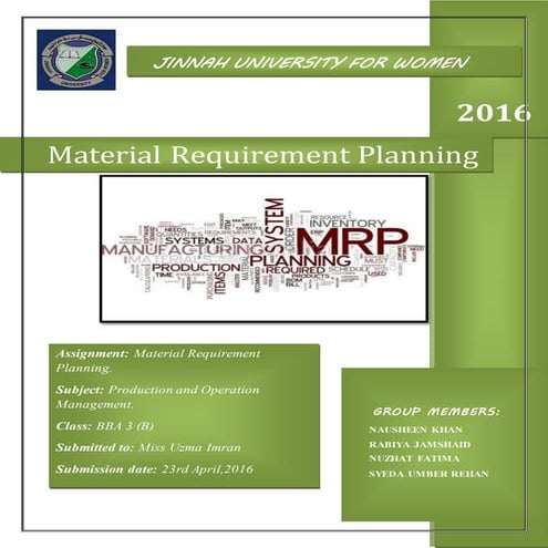 material requirement planning