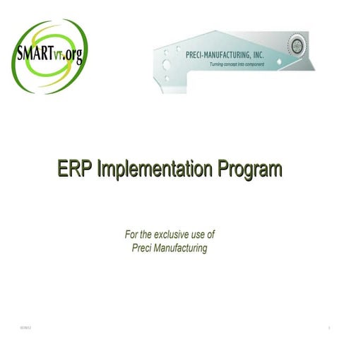 ERP / MRP - Selection, Qualifying, Implementation