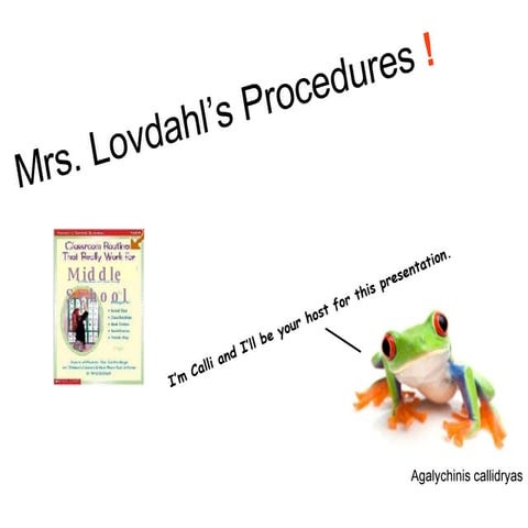 Mrs Lovdahls Class Procedures