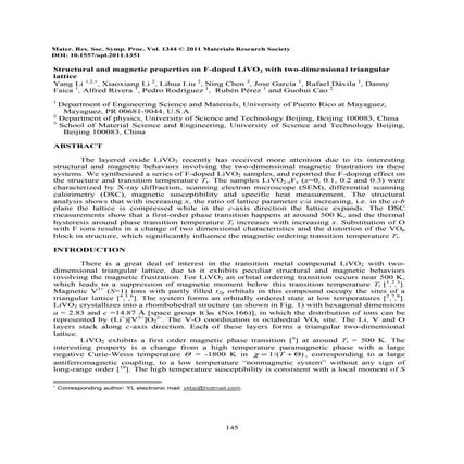 Structural and magnetic properties on F-doped LiVO2 with two-dimensional tria...
