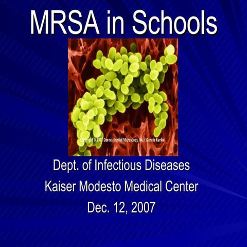 Mrsa In Schools Final Version