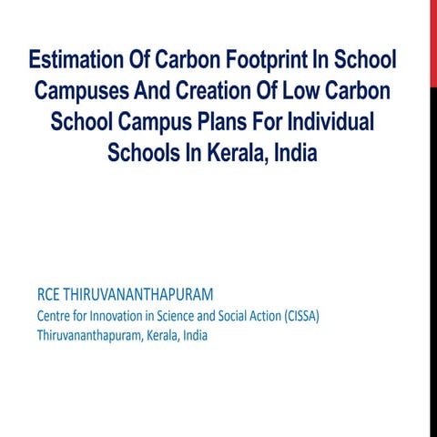 Estimation of Carbon Footprint in Schools & Creation of Low Carbon ...