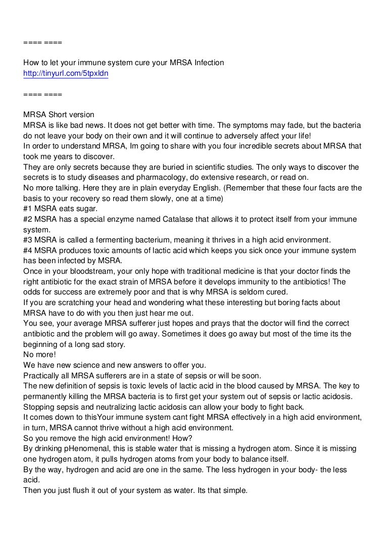 How to finally get rid of MRSA.