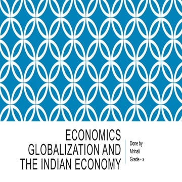 globalisation and the indian economy