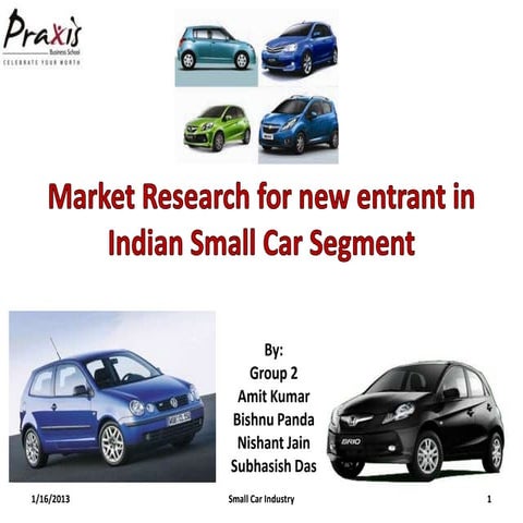 Market Research Project on small car segment
