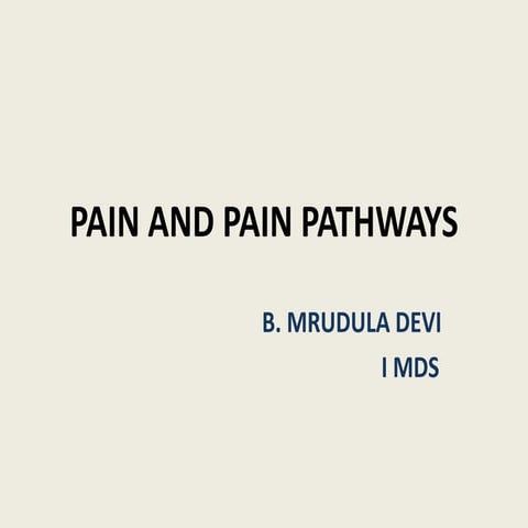 Pain and pain pathways 