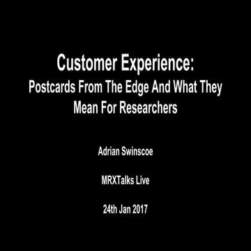MRXtalks Live 3: Postcards from the Edge