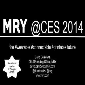 CES 2014 Review: 12 Principles & What Matters for Marketers