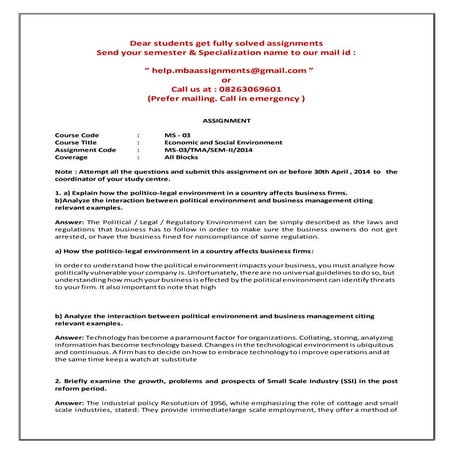 Ms 03 economic and social environment