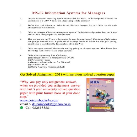 Ms 07 ignou assignment 2018