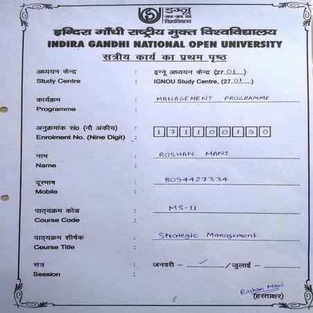 MS-11 Strarategic Management