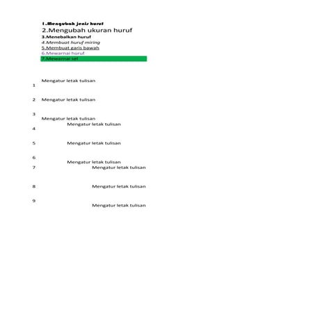 Ms. exel pra latihan