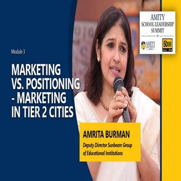Ms. Amrita Burman - Marketing in Tier 2 Cities