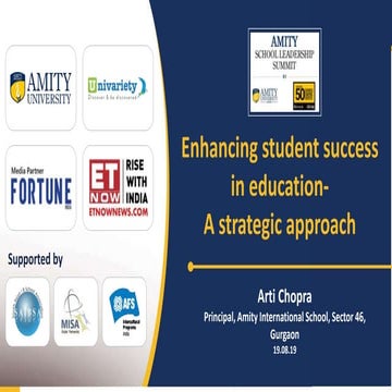 Ms. Arti Chopra - Enhancing Student Success 