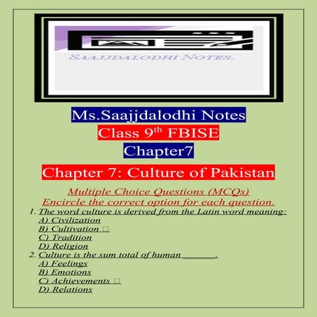 Ms.SaajjdaLodhiNotes Based on Class 9th Pak.Std Chapter 7.docx