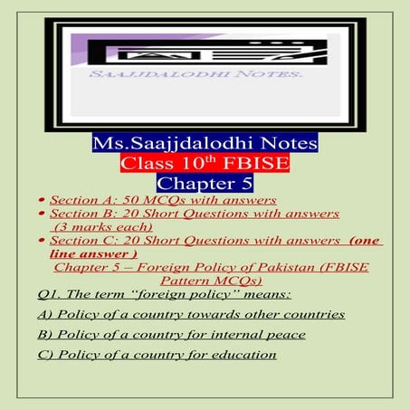 Ms SaajjdaLodhiNotes Based on Class 10th Chapter 6 docx