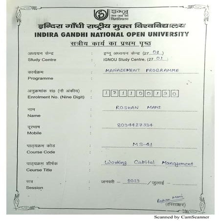MS-41 Working Capital Management