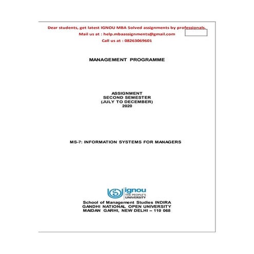 MIS - Management information System | DOC