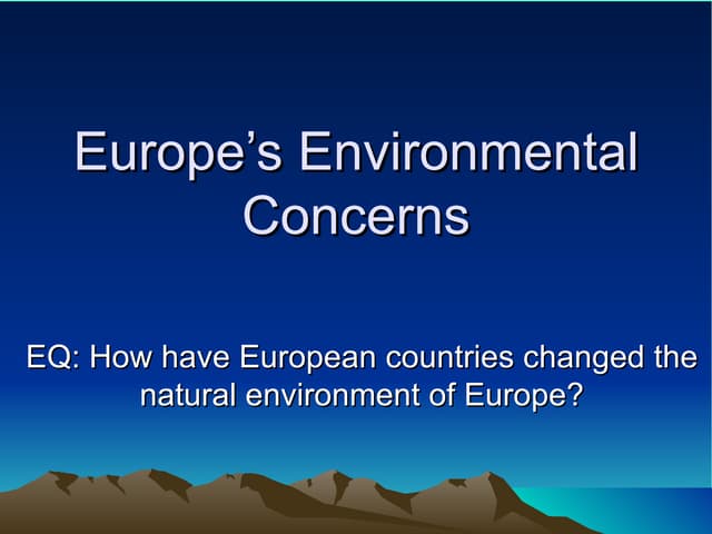 Europe-Environmental Concerns