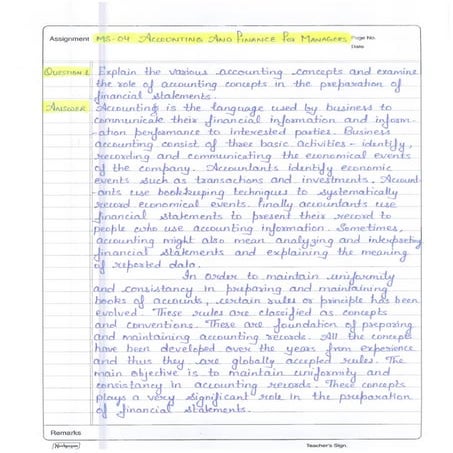 IGNOU MS-04: Accounting and Finance for Managers 