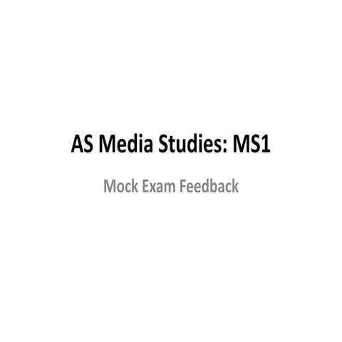 Ms1 exam feedback & guidance 2014