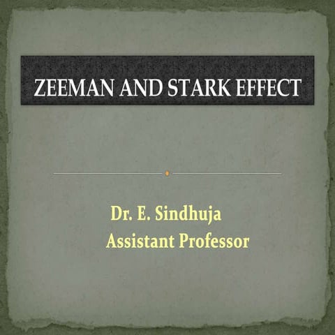 Zeeman and Stark Effect
