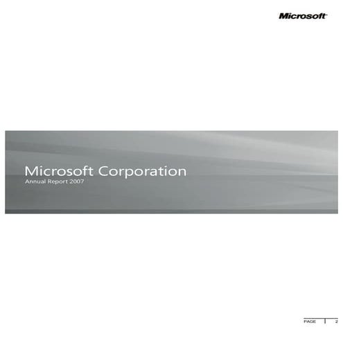 Microsoft 2007 Annual Report