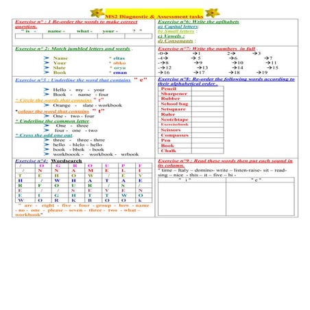Ms2 diagnostic & assessment tasks