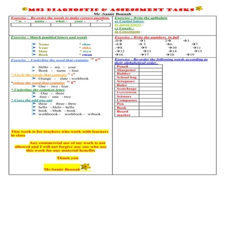 Ms2 diagnostic &amp; assessment tasks