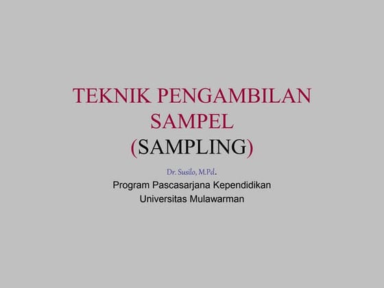Kaedah penyelidikan (persampelan) | PPTX