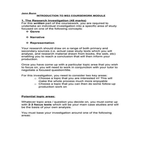 MS3 coursework proposal form