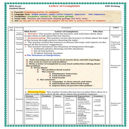 Ms4 level  letter of complaint