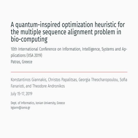 A quantum-inspired optimization heuristic for the multiple sequence ...