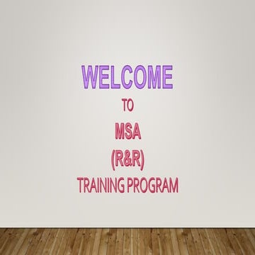 MSA R&R for training in manufacturing industry