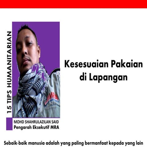 15 Tips Kemanusiaan - Kesesuaian Pakaian Di Lapangan