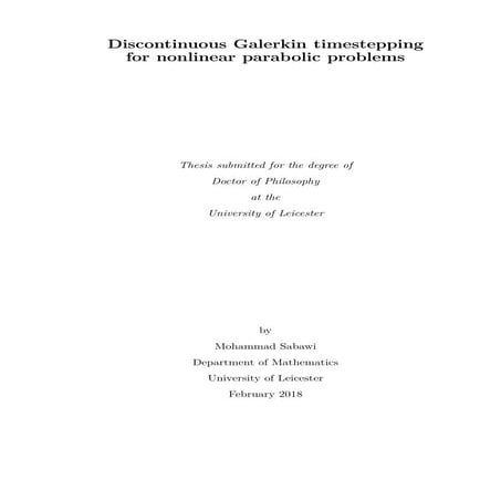 Discontinuous Galerkin Timestepping for Nonlinear Parabolic Problems