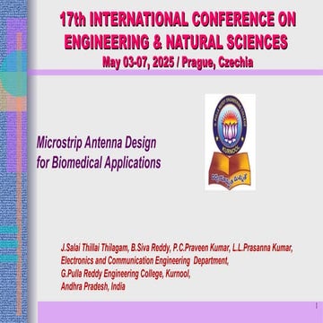 Microstrip antenna of  for Biomedical ME.ppt