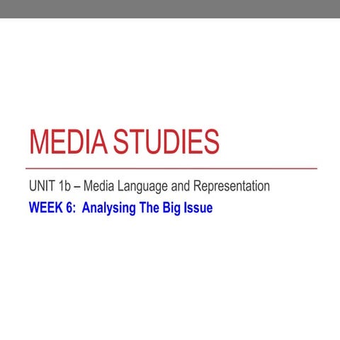 Analysing the Big Issue