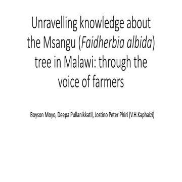 Faidherbia albida, Unravelling knowledge | PPTX