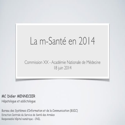 De la e Santé à la m Santé : innovation mais attention aux données