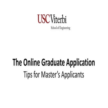 Application Tips for Master's applicants
