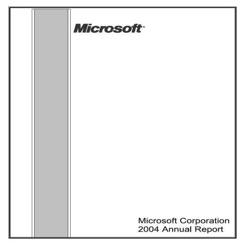 Microsoft 2004 Annual Report