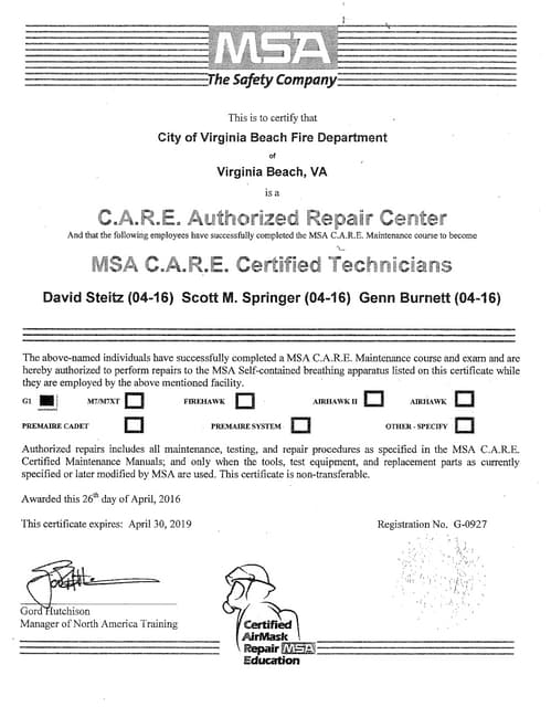 G1 Care and Use Certificate | PDF