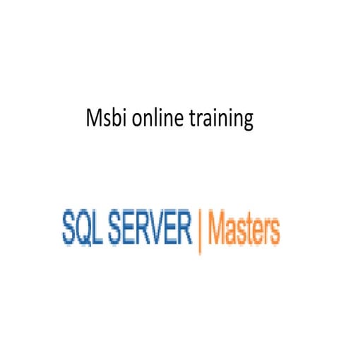 Msbi online training