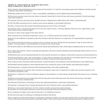 Medical and Surgical Nursing Review Bullets
