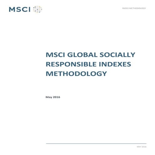 MSCI GLOBAL SOCIALLY RESPONSIBLE INDEXES METHODOLOGY