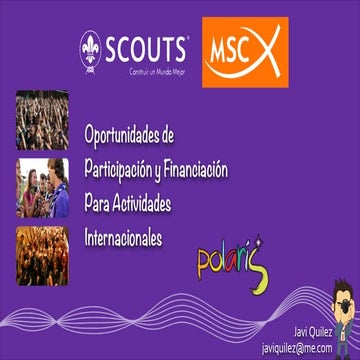 Oportunidades de Financiación para Actividades Internacionales Scouts